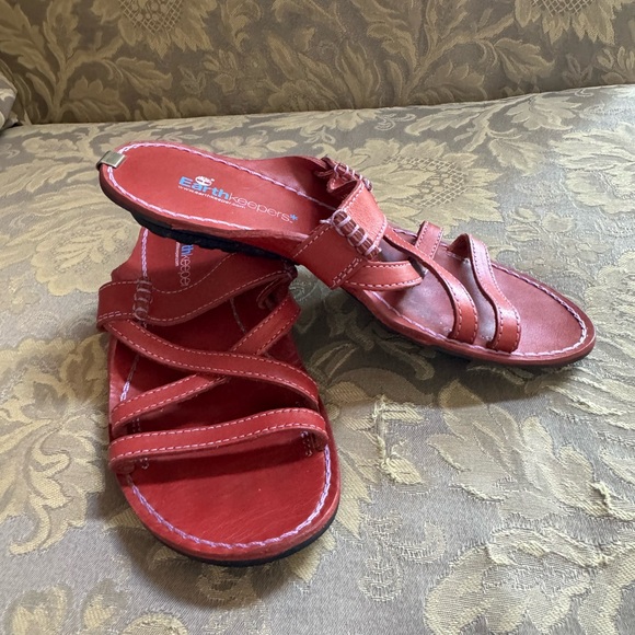 Timberland Earth Keepers Red Leather sandals women size 6.5 M - Picture 1 of 9